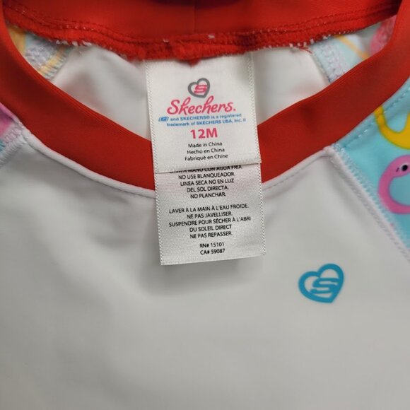 Skechers flamingo print 2pc rashguard swimsuit 12 months NEW - Picture 5 of 8
